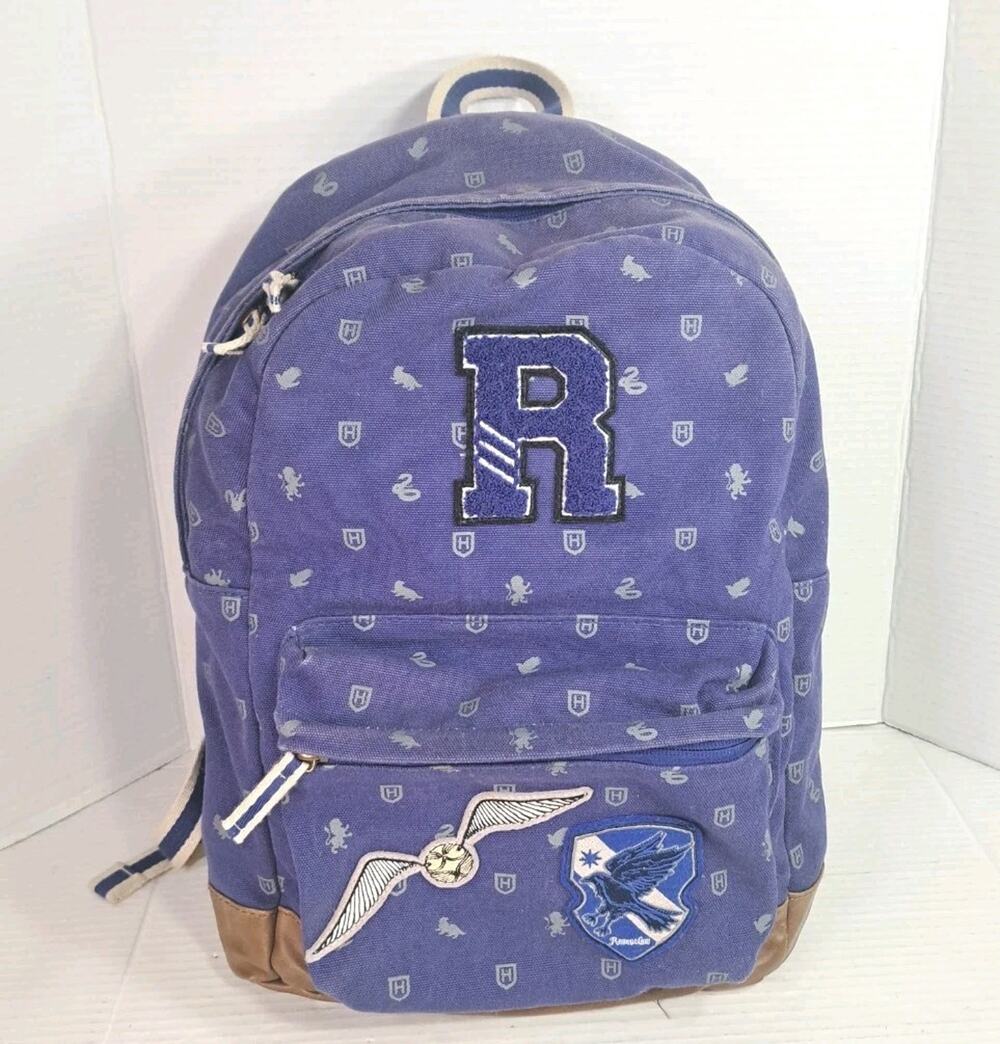 Harry Potter Ravenclaw Canvas Backpack Book Bag Embroidered 16" Kids School HP